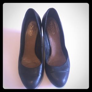 Black Aldo Wedges